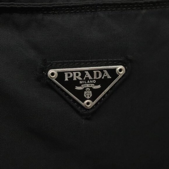 PRADA Shoulder Bag Nylon Black Silver Auth 132150 - Picture 12 of 16
